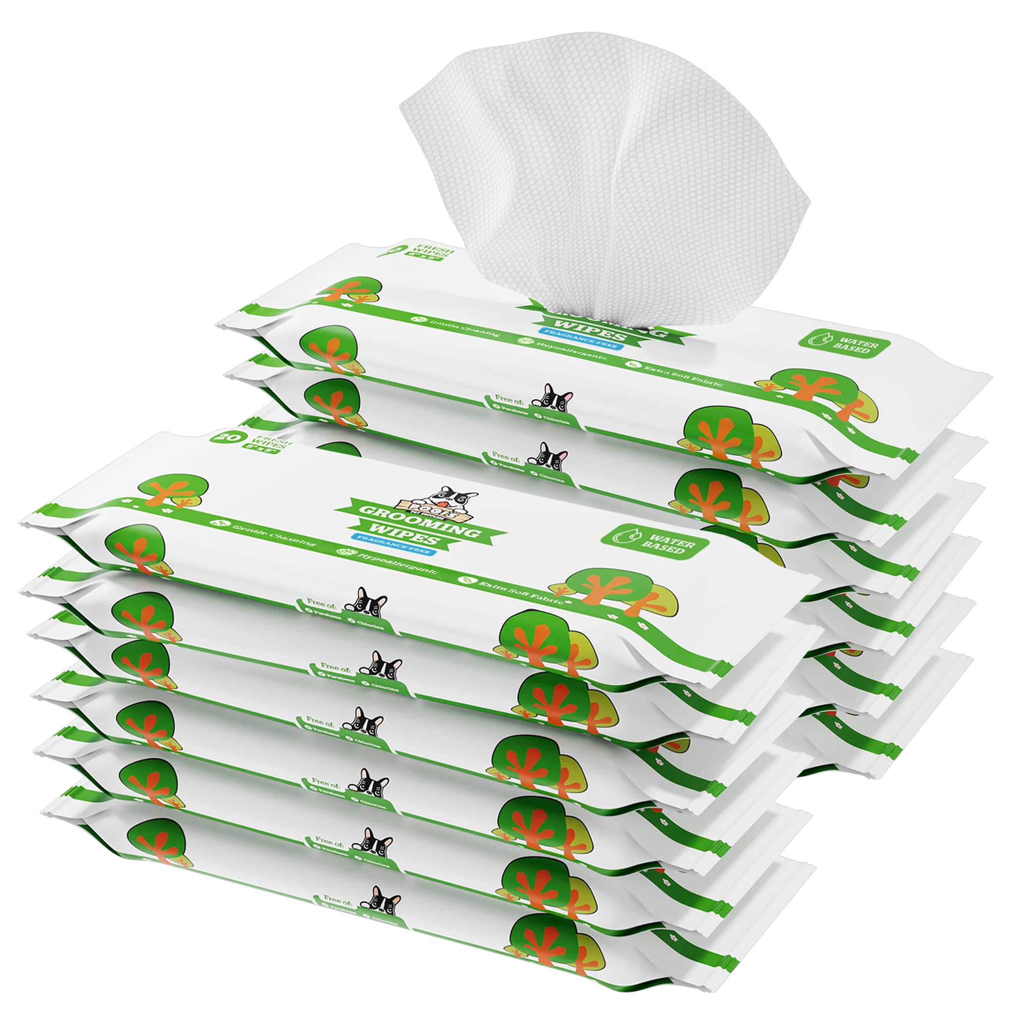 Pogi's Dog Wipes, extra-large bamboo-fiber grooming wipes, fragrance-free, 12 travel