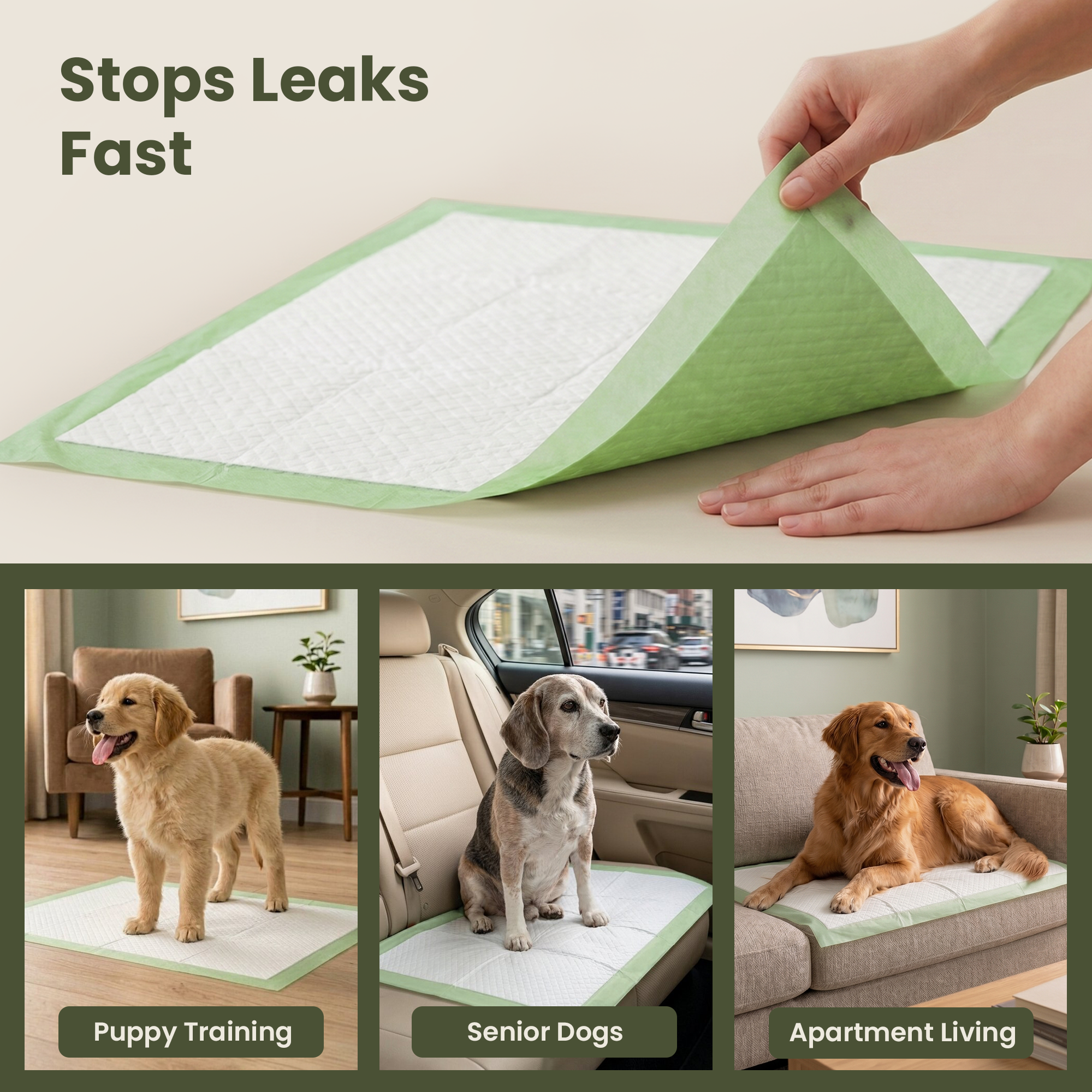 Pogi's Dog Training Pads, leak-proof puppy pee pads