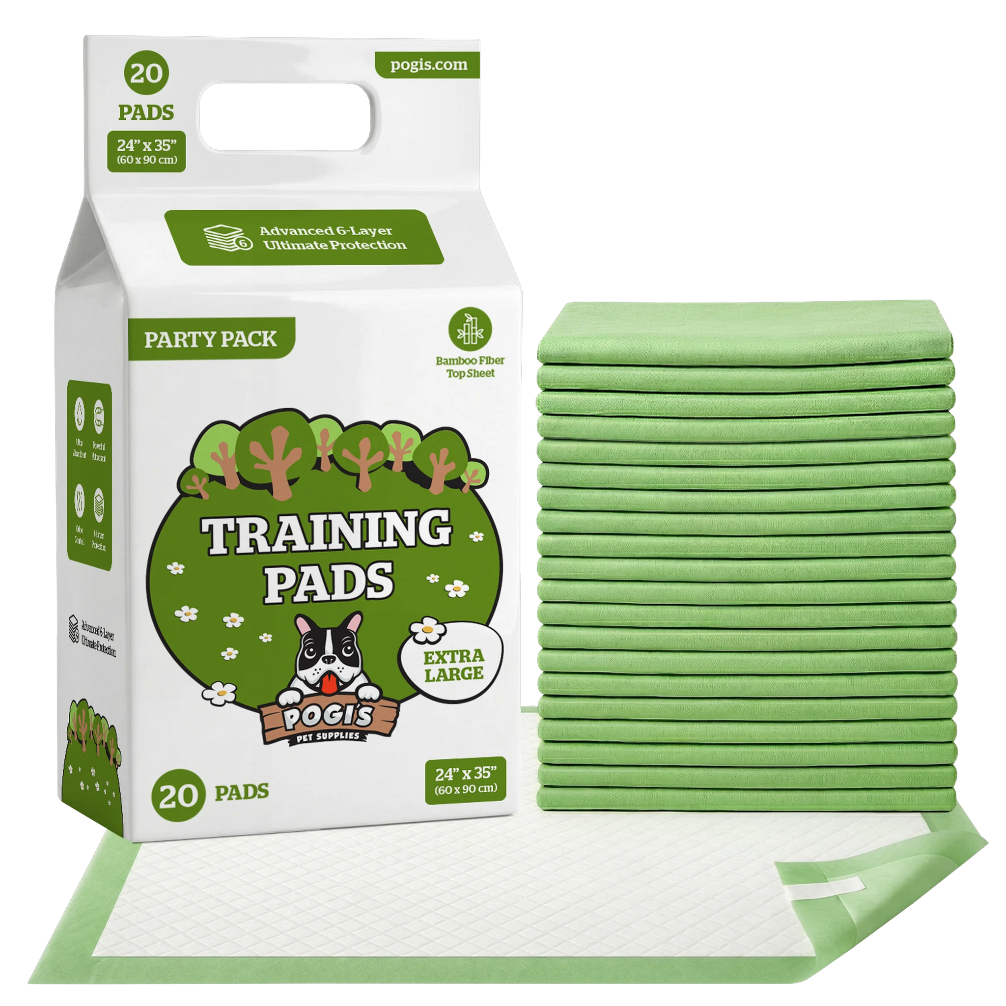 Pogi's Dog Training Pads, leak-proof puppy pee pads, 24x35